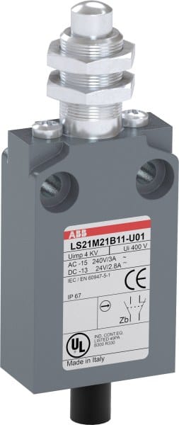 ABB - Positionsschalter Metall-Gehäuse IP67 Messingdruckbolzen vernickelt