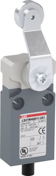 ABB - Positionsschalter Metall-Gehäuse IP67 Stahl-Rollenschwenkhebel verzinkt