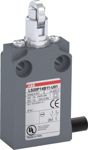 ABB - Positionsschalter Kunststoff-Geh. grau IP67 Stahl-Rollendr.bolzen quer verzinkt