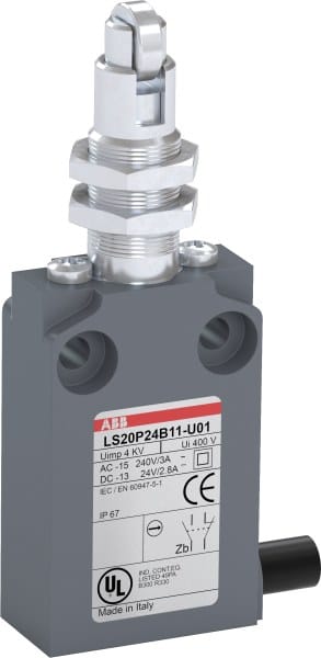 ABB - Positionsschalter Kunststoff-Geh. grau IP67 Stahl-Rollendr.bolzen quer verzinkt