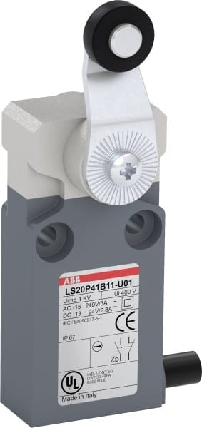 ABB - Positionsschalter Kunststoff-Geh. grau IP67 Kunstst.-Rollenschwenkhebel Polyac