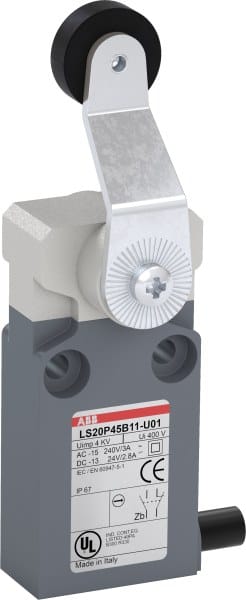 ABB - Positionsschalter Kunststoff-Geh. grau IP67 Kunstst.-Rollenschwenkhebel Polyac