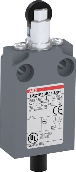 ABB - Positionsschalter Kunststoff-Geh. grau IP67 Kunstst.-Rollendruckbolzen Polyacetal