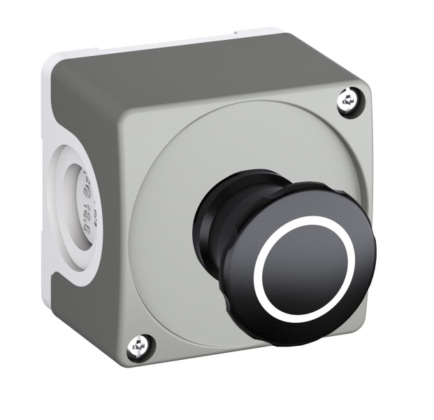 ABB - Geh. Maschinen-Stop-Taster 40mm Entriegelung durch Ziehen 1S+1Ö