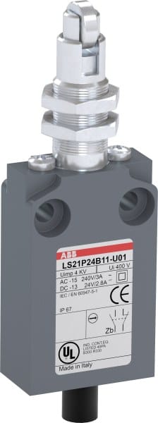 ABB - Positionsschalter Kunststoff-Geh. grau IP67 Stahl-Rollendr.bolzen quer verzinkt