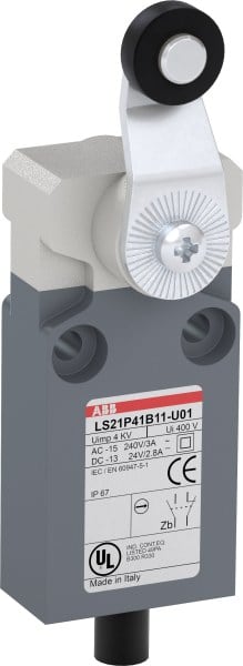 ABB - Positionsschalter Kunststoff-Geh. grau IP67 Kunstst.-Rollenschwenkhebel Polyac