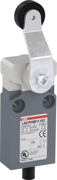 ABB - Positionsschalter Kunststoff-Geh. grau IP67 Kunstst.-Rollenschwenkhebel Polyac