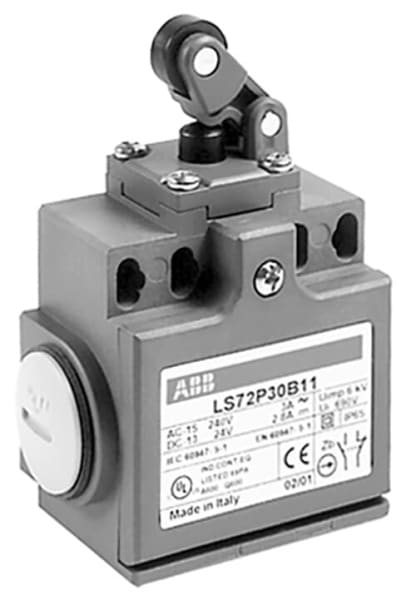 ABB - Standard-Positionsschalter Kunststoff-Gehäuse grau IP65 K.st.-Rollenheb. auf Kunstst.-Dr.bolzen