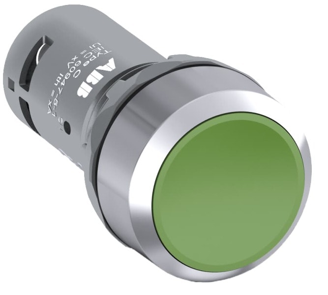 ABB - CP2-30G-11 Drucktaster, rastend, flach grün, 1 Schließer +1 Öffner