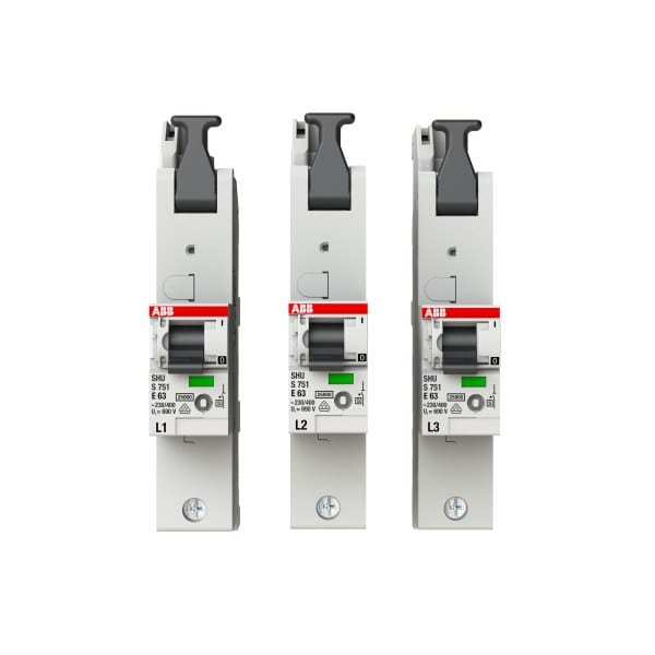 ABB - Hauptleitungsschutzschalter SH-Schalter E-Charakteristik 25kA 63A 1P SetL1 L2 L3