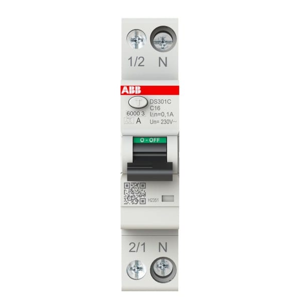 ABB - FI/LS Schmalbau Typ A 1+N-polig Charakteristik C 16A 100mA 6kA