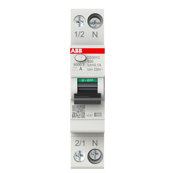 ABB - FI/LS Schmalbau Typ A 1+N-polig Charakteristik B 20A 100mA 6kA
