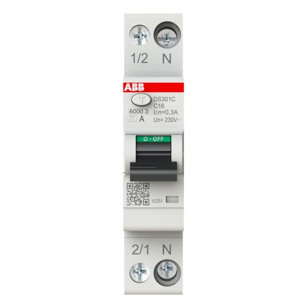 ABB - FI/LS Schmalbau Typ A 1+N-polig Charakteristik C 16A 100mA 6kA