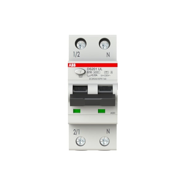 ABB - FI/LS Typ A 1+Npolig Charakteristik B 16A 30mA 6kA UL-Anwendungen