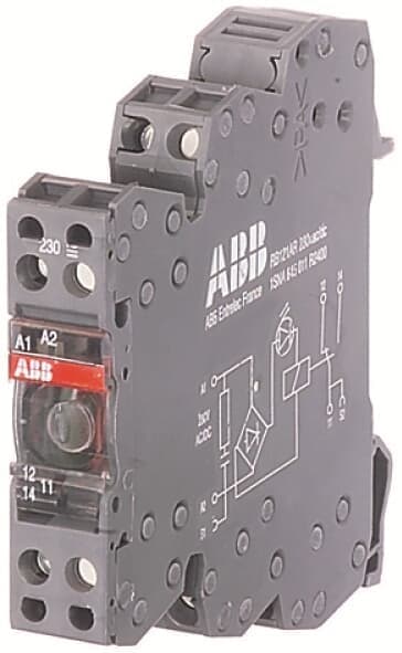 ABB - Interface-Relais R600 2We,A1-A2=24VAC/DC,250V/1mA-8A Mit Goldkontakten
