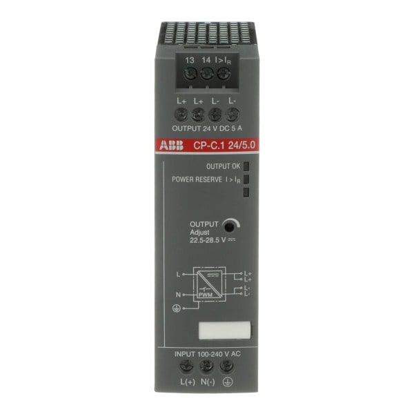 ABB - Netzteil In:100-240VAC/90-300VDC Out:DC 24V/5A Schutzlackierte Leiterplatte