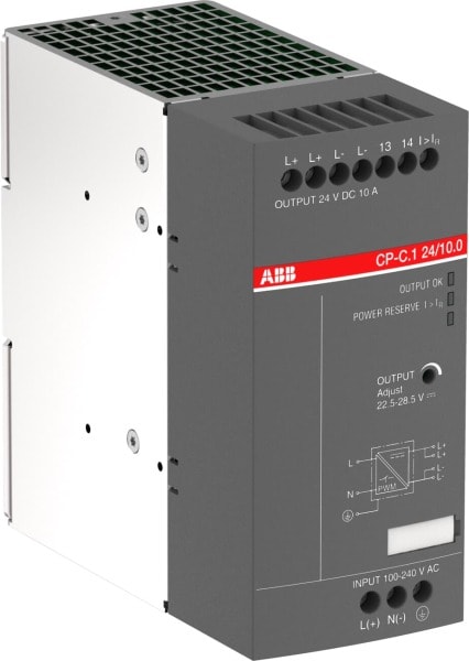 ABB - Netzteil In:100-240VAC/90-300VDC Out:DC 24V/10A Schutzlackierte Leiterplatte