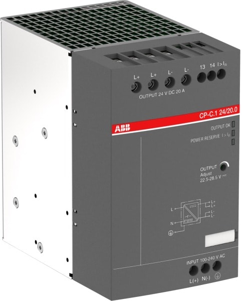 ABB - Netzteil In:100-240VAC/90-300VDC Out:DC 24V/20A Schutzlackierte Leiterplatte