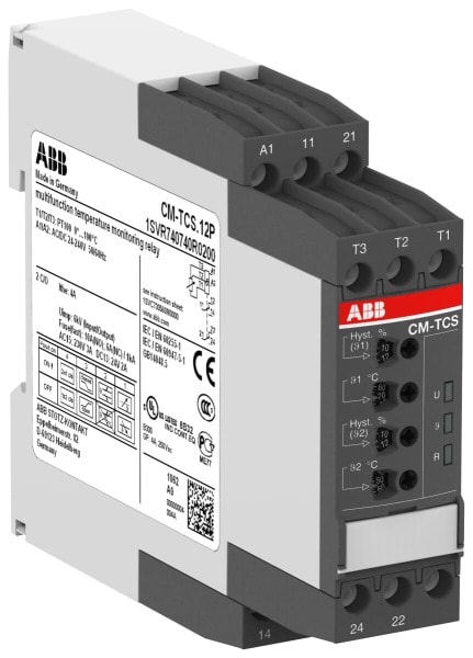 ABB - CM-TCS.12P Temperaturüberwachungsrelais Temp.-bereich 0...+100°C, 24-240VAC/DC