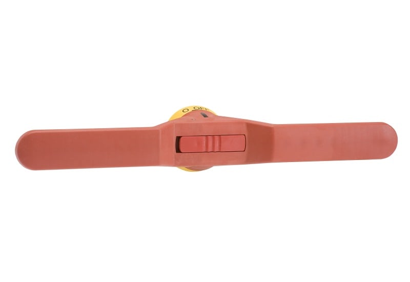 ABB - Pistolengriff rot-gelb 2x200 mm Wellen-ø 12 mm IP65 Beschriftung I-0/EIN-AUS