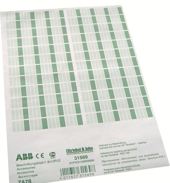 ABB - ZA78 Beschriftungsblatt f.8x12PLE