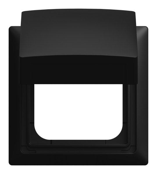 BUSCH-JAEGER - Abdeckrahmen 1-fach mit Klappdeckel IP44 schwarz matt - balance SI