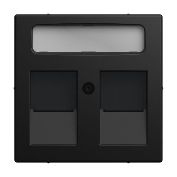 BUSCH-JAEGER - Zentralscheibe 2-fach Modular-Jack Beschriftungsfeld schwarz matt - balance SI