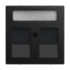 BUSCH-JAEGER - Zentralscheibe 2-fach Modular-Jack Beschriftungsfeld schwarz matt - balance SI