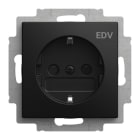 BUSCH-JAEGER - SCHUKO Steckdosen-Einsatz mit Aufdruck EDV Safety+ schwarz matt - balance SI