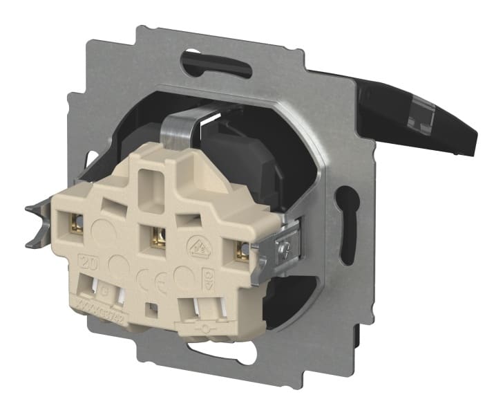 BUSCH-JAEGER - SCHUKO Steckdose Safety+ Klappdeckel/Beschriftungsfeld schwarz matt - balance SI