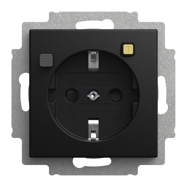 BUSCH-JAEGER - FI-SCHUKOMAT SCHUKO Steckdose 2P+PE 16A 30mA schwarz matt - balance SI