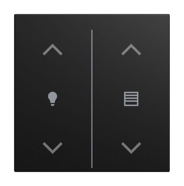 BUSCH-JAEGER - Abdeckung für Keypad 2-fach mit Symbol Dimmen/Jalousie schwarz matt - balance SI