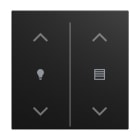 BUSCH-JAEGER - Abdeckung für Keypad 2-fach mit Symbol Dimmen/Jalousie schwarz matt - balance SI