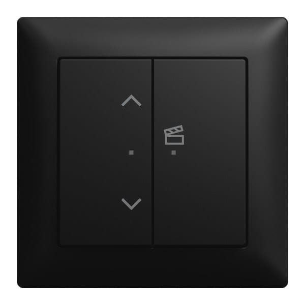 BUSCH-JAEGER - Komplettset WL Jalousie-Einsatz flex 2-fach Wippe schwarz matt - balance SI