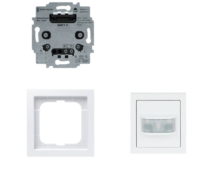 ABB - Paket Komplettset Unterputz Bewegungsmelder mit Relais-Einsatz future® linear  studioweiß Paket: 5 Stk.