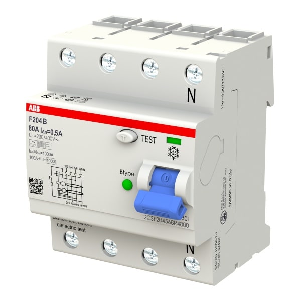 ABB - FI-Schutzschalter 80A 4-polig 500mA Typ B kurzzeitverzögert und stoßstromfest
