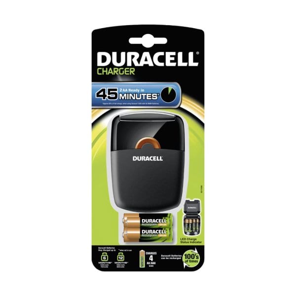 DURACELL - Ladegerät 45min Ladegerät 2AA 1300 + 2AAA 750NiMH