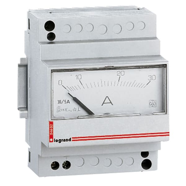 LEGRAND - Amperemeter, analog, direkte Messung, Messbereichs-Skala: 0 - 30 A, 4TE