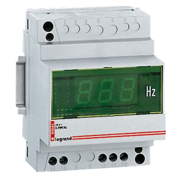 LEGRAND - Frequenzmesser, 3-stellige Digitalanzeige, Grün, Anzeige 40 - 80 Hz , 4TE