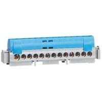 LEGRAND - Klemmenleiste IP 20, blau, 1 x 6 bis 25 mm², 16 x 1,5 bis 16 mm², Länge: 141 mm