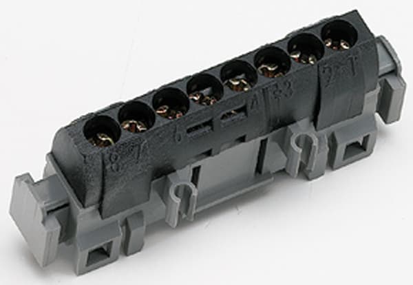 LEGRAND - Klemmenleiste IP 20, schwarz, -- x 6 bis 25 mm², 8x 1,5 bis 16 mm², Länge: 75 mm