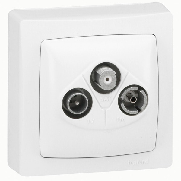 LEGRAND - 3-Loch-TV-Enddose für TV-, Radio- und SAT-Receiver