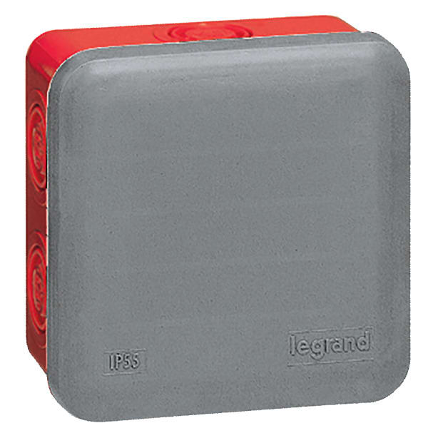 LEGRAND - Abzweigdose Plexo, 80 x 80 x 45 mm (H x B x T), IP 55 , mit 7 Vorprägungen