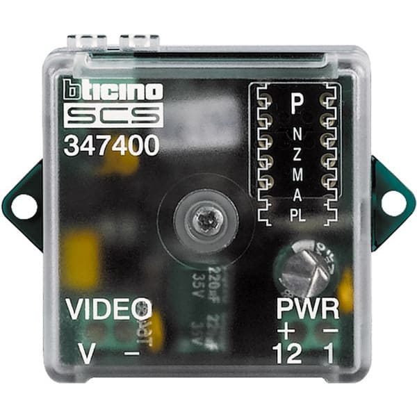 BTICINO - Kamera-Interface Koax / 2-Draht für externe Videokameras, Maße: 41 x 41 x 19 mm