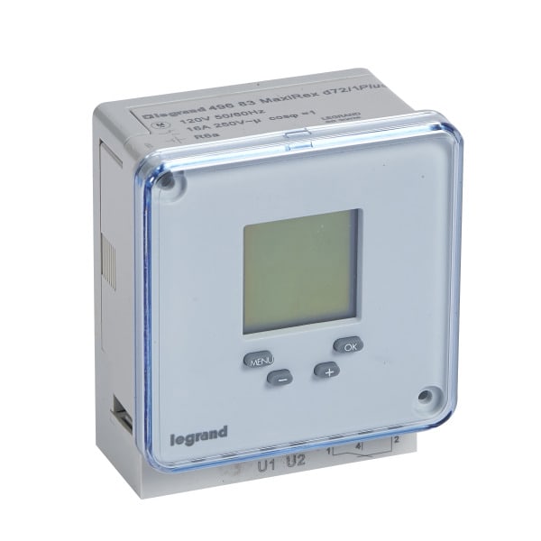 LEGRAND - MaxiRex D72/1 Plus, digitale Wochenschaltuhr für Fronttafeleinbau,1 Kanal,120VAC