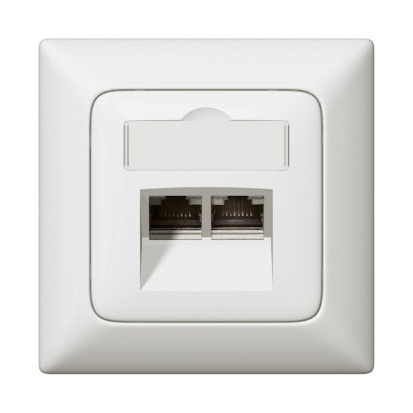 LEGRAND - Abdeckung RJ45 C5 C6 mit Beschriftungsträger Creo ultraweiß