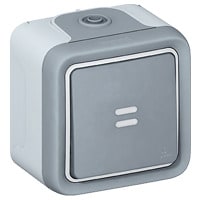 LEGRAND - Plexo Classic Wippschalter Aus-/Wechsel Kontroll 1-polig Feuchtraum Aufputz grau