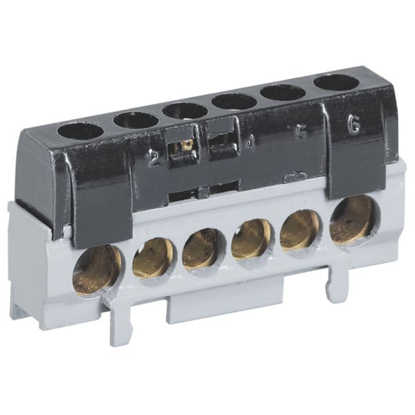LEGRAND - Klemmenleiste IP20, berührungssicher,schwarz, 1 x 10-35 mm², 5 x 6-25 mm²,L=62mm