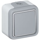 LEGRAND - Plexo Classic Wippschalter Kreuz Feuchtraum Aufputz Plexo 55 grau