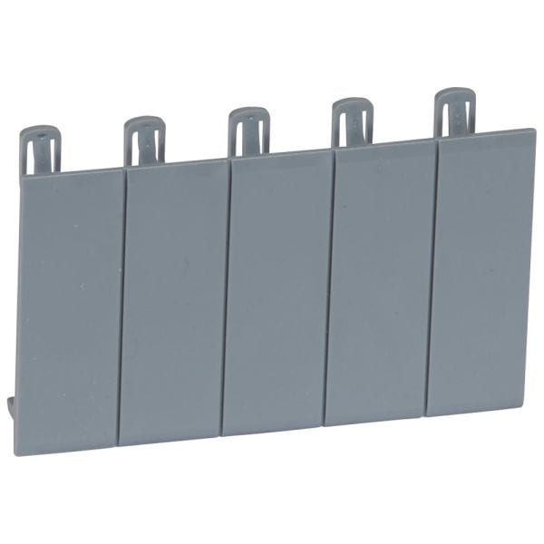 LEGRAND - Abdeckstreifen, 5 Module, Silbergrau RAL 7001, Teilbar in halbe und ganze Module